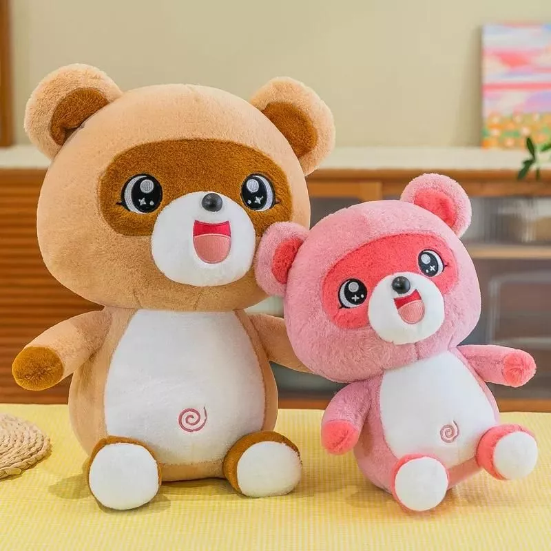 Cartoon Little Raccoon Doll Plush Toy Stuffed Pink Brown Animal Plushie Peluche Smiling Face Happy Emotion Christmas Gift Cartoon Little Raccoon Doll Plush Toy Stuffed Pink Brown Animal Plushie Peluche Smiling Face Happy Emotion Christmas Gift